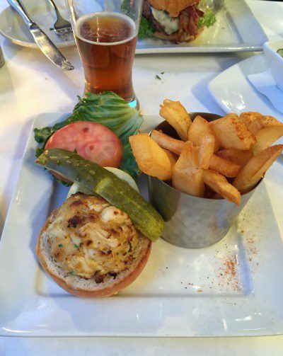 My crab cake sandwich went perfectly with J. Paul's Amber Ale.