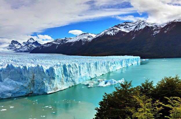 The north face of Perito Moreno Glacier seen from the viewing platforms.