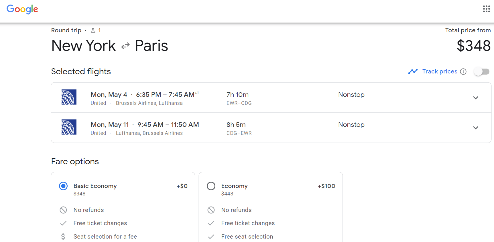 Hopper vs Google Flights 2