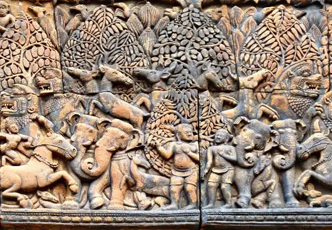 Ornate detail at Angkor Wat Temples