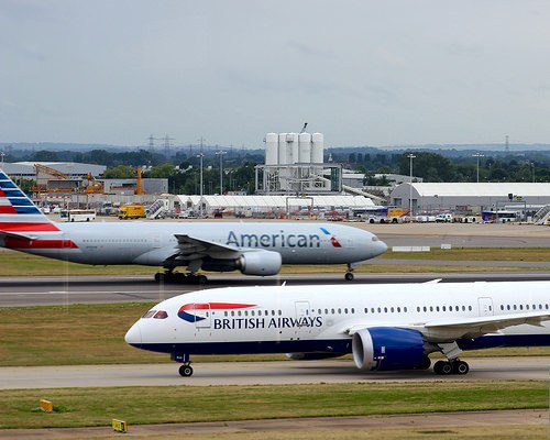 British Airways & American Airlines airplanes