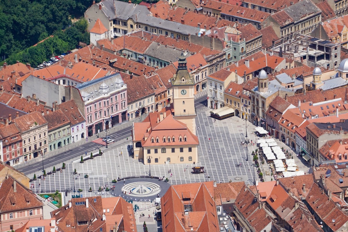 Brasov Closer Birds eye Romania