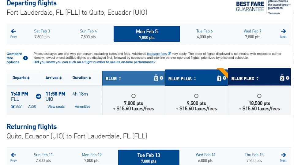 Getting to Ecuador with Airline Miles