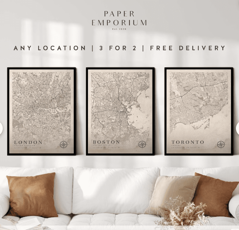 Etsy Paper Emporium Maps
