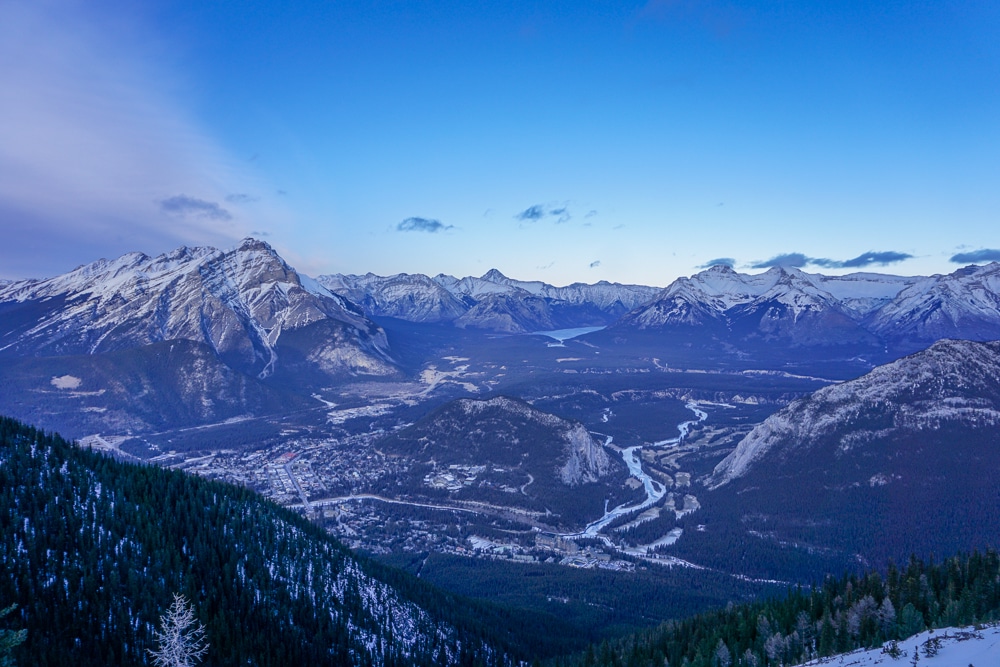 Banff National Park as seen from the top of Sulphur Mountain