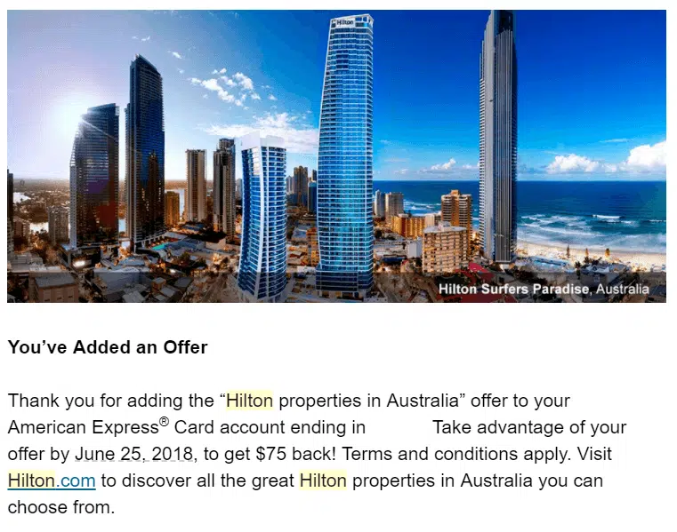 Amex Hilton Offer