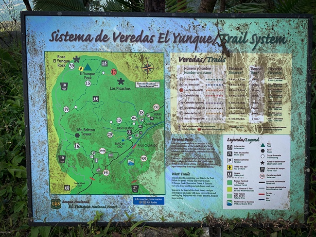 map of El Yunque national forest