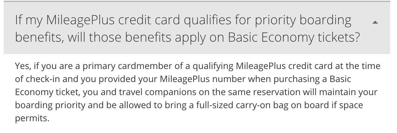Baggage allowance United Basic Economy