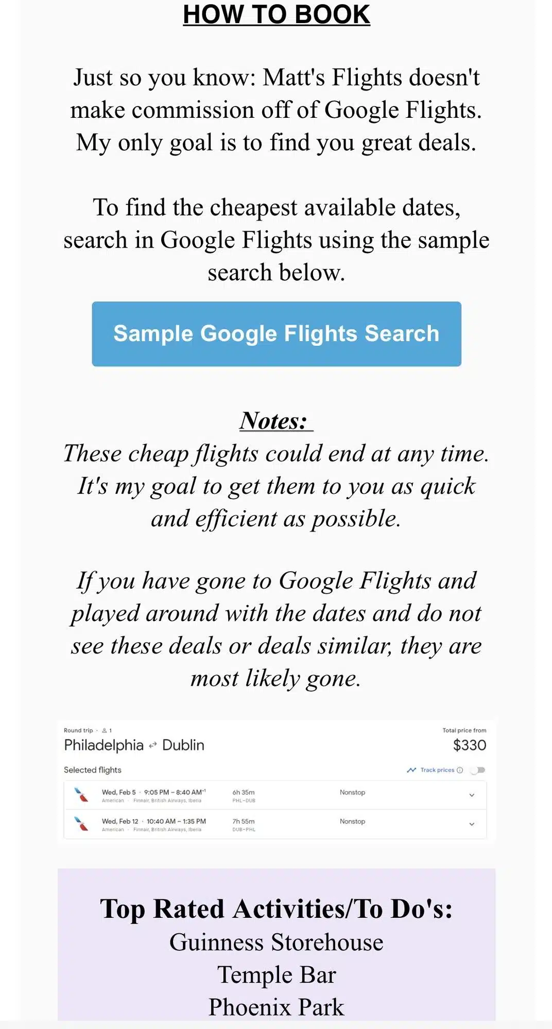 Matt's Flights Alert
