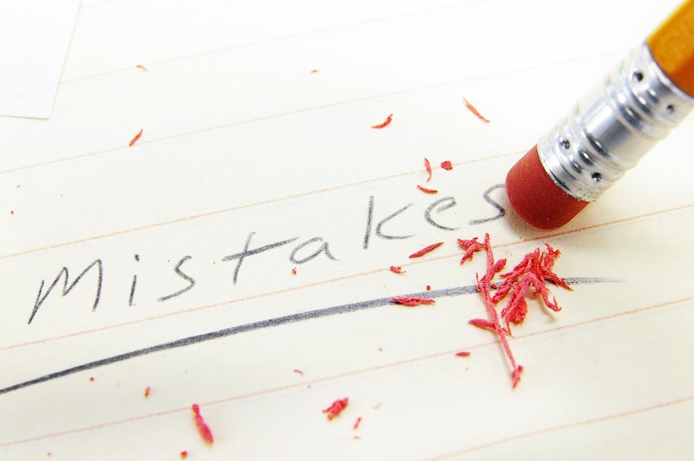 closeup of a pecil eraser correcting a mistake