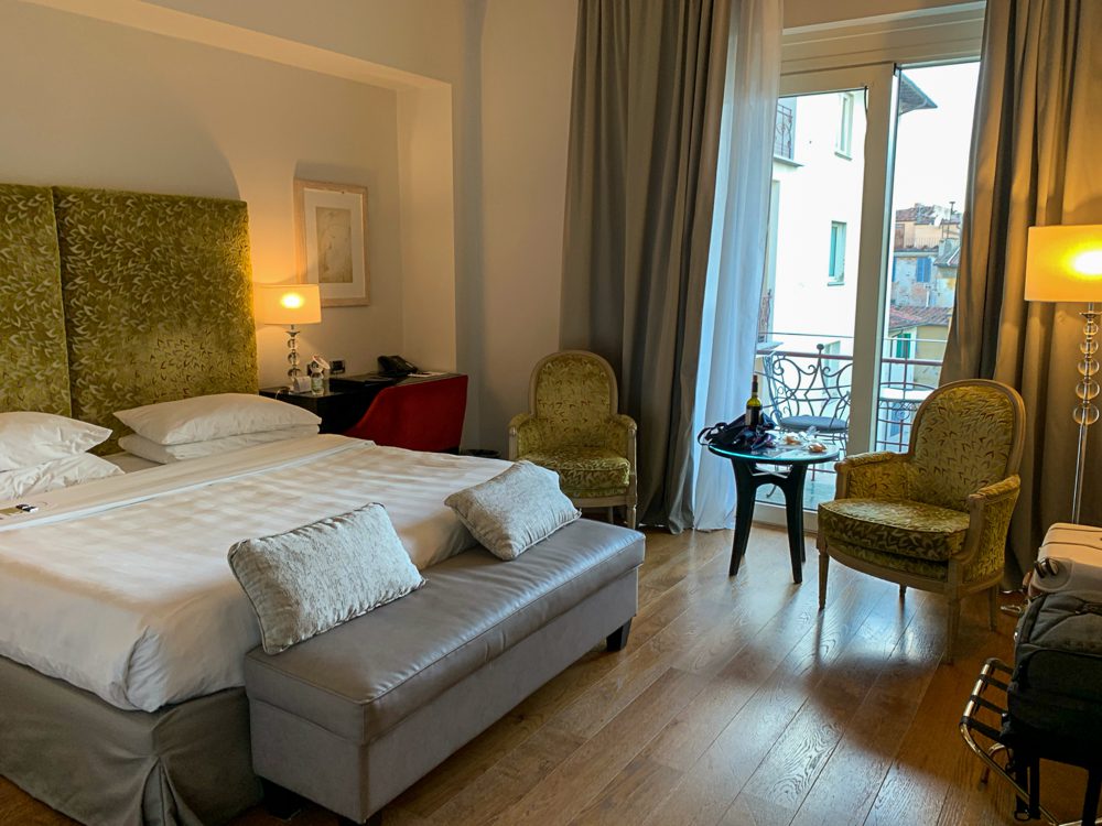 Hotel room at Marriott's Sina Villa Medici in Florence Italy