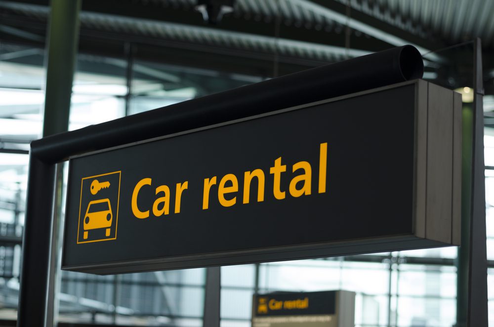 Airport car rental sign