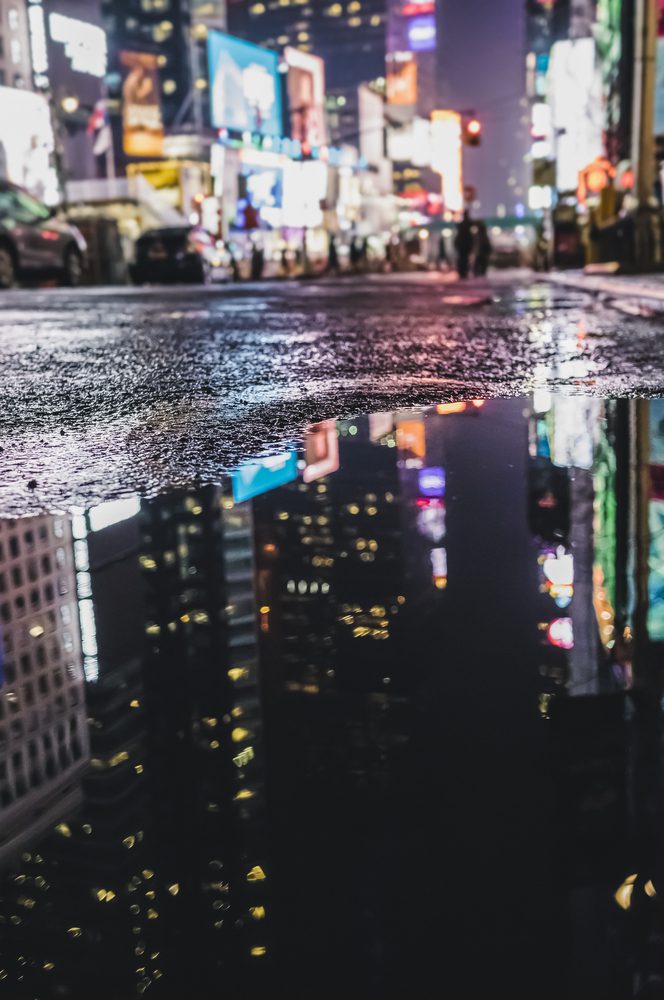 What to Wear in New York in Winter Times Square rain