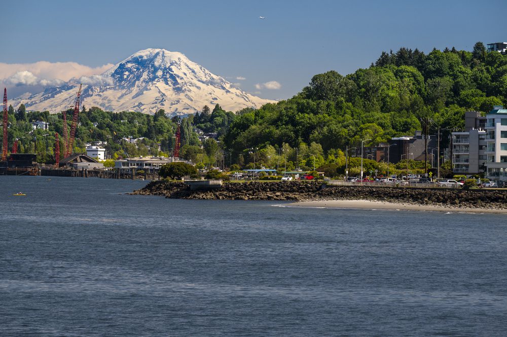 Seattle Harbor View to Mount Rainier