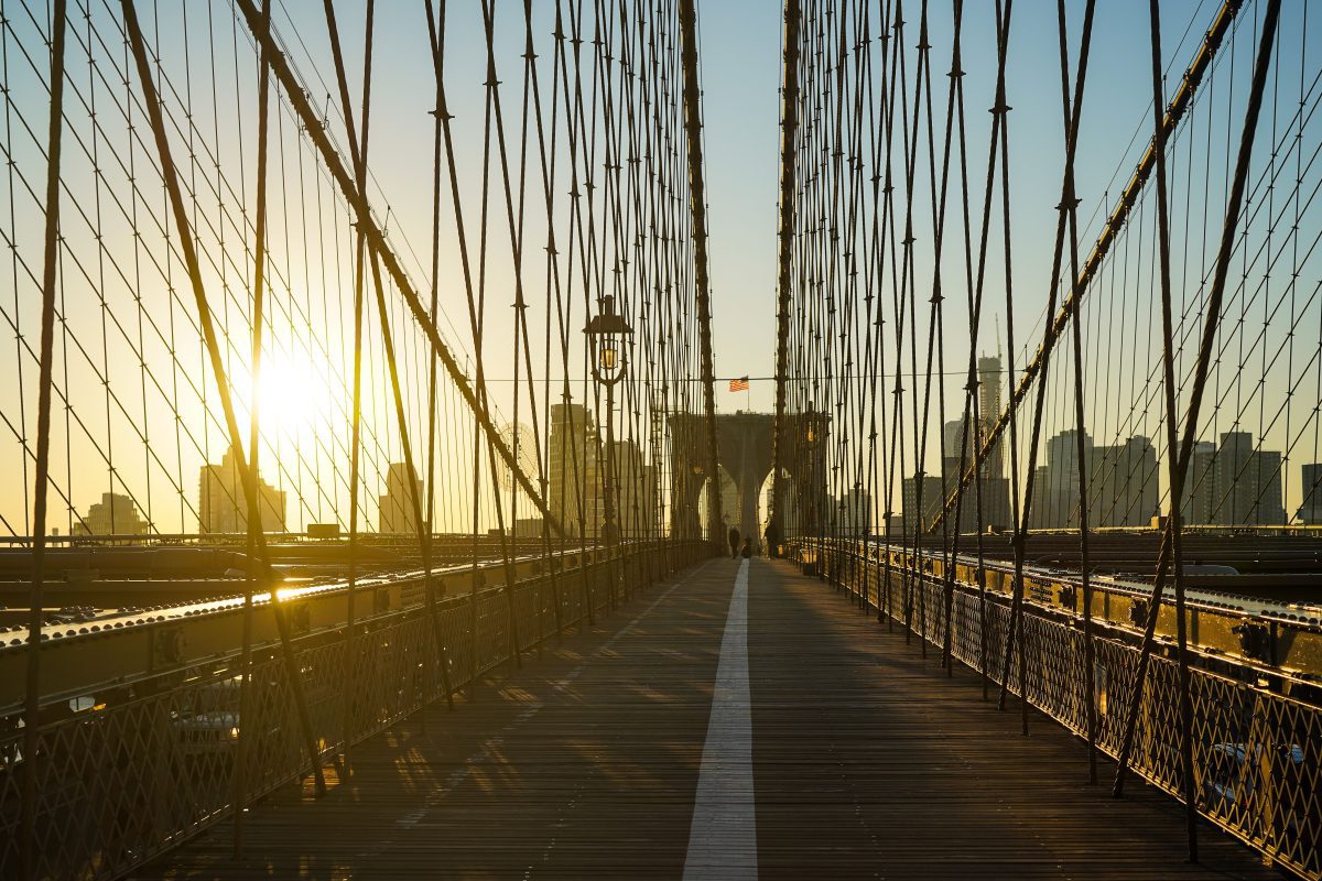 Brooklyn Bridge NYC at sunrise