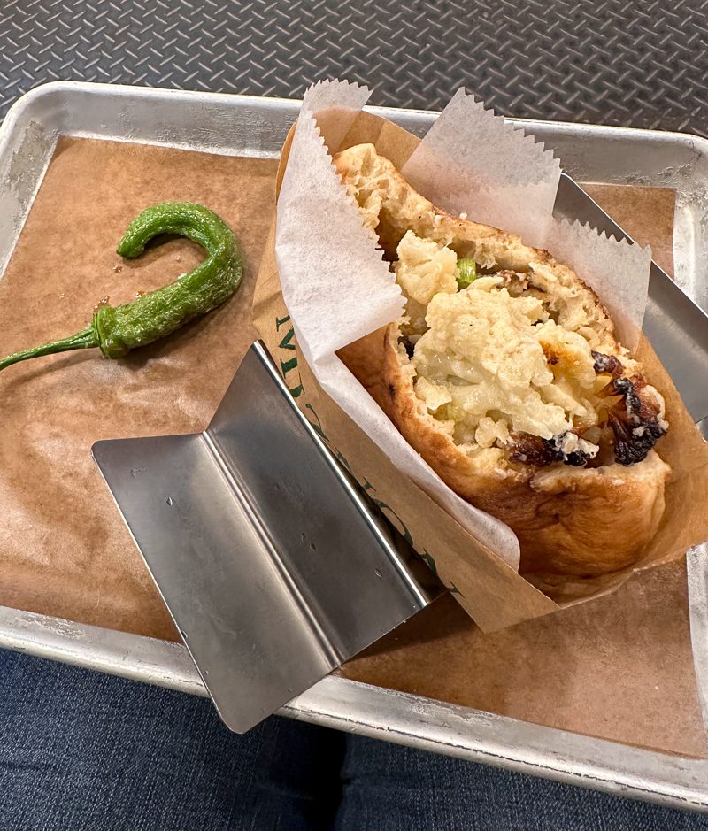 things to do in Chelsea New York City cauliflower sandwich from Chelsea Market