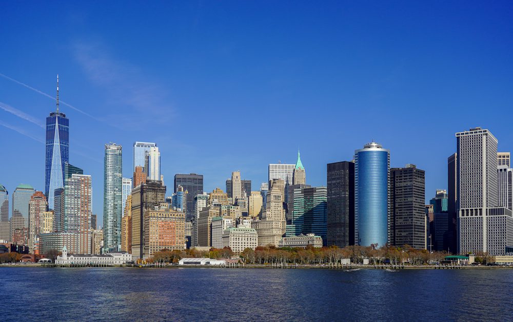 View of Lower Manhattan from Liberty Island NYC