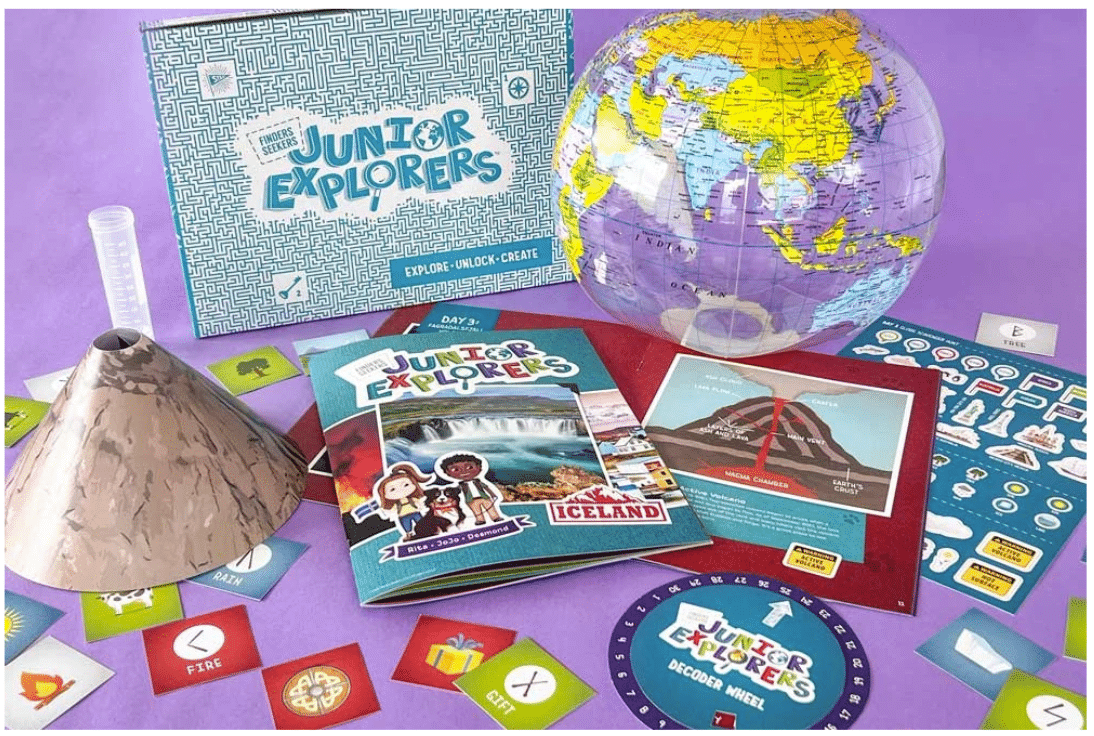 Finders Seekers Junior Explorers Screenshot of items in their travel subscription box for families
