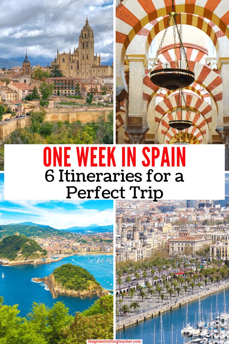 1 Week in Spain Pinterest Pin with 4 photos and a text overlay
