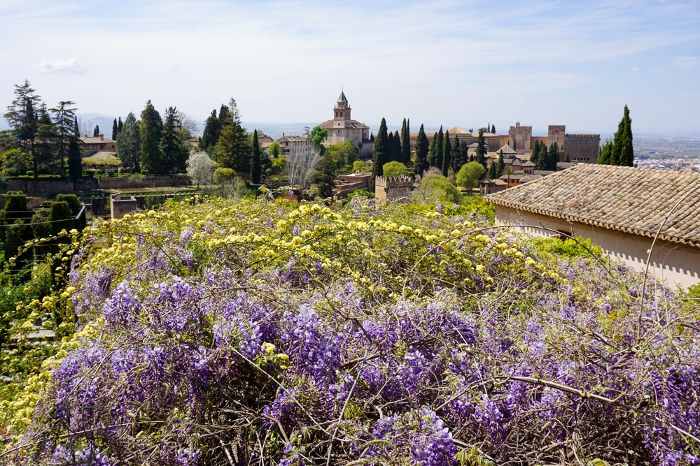Gardens at the Alhambra in Granada Spain