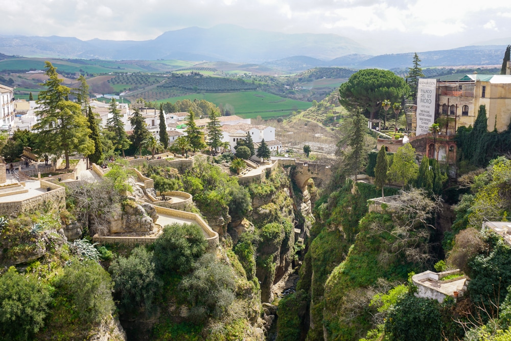 View overlooking the countryside from Ronda Spain
