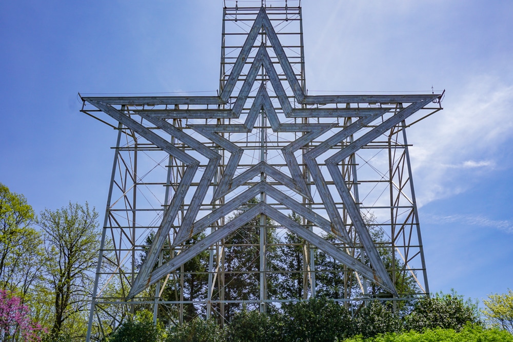 Roanoke Star in Roanake Virginia, also known as the Mill Mountain Star