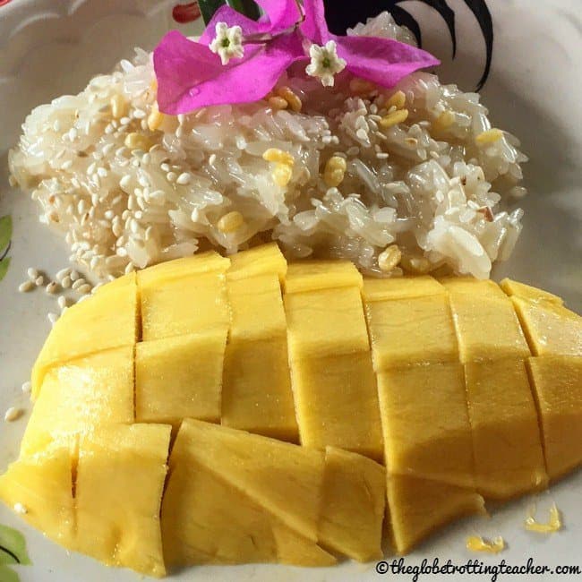 dish of Thai mango sticky rice