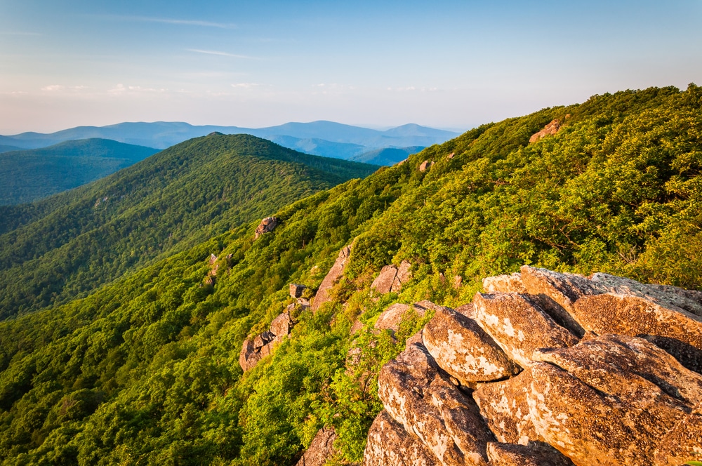 View of the Blue Ridge Mountains from the Pinnacle, along the Appalachian Trail in Shenandoah National Park, Virginia