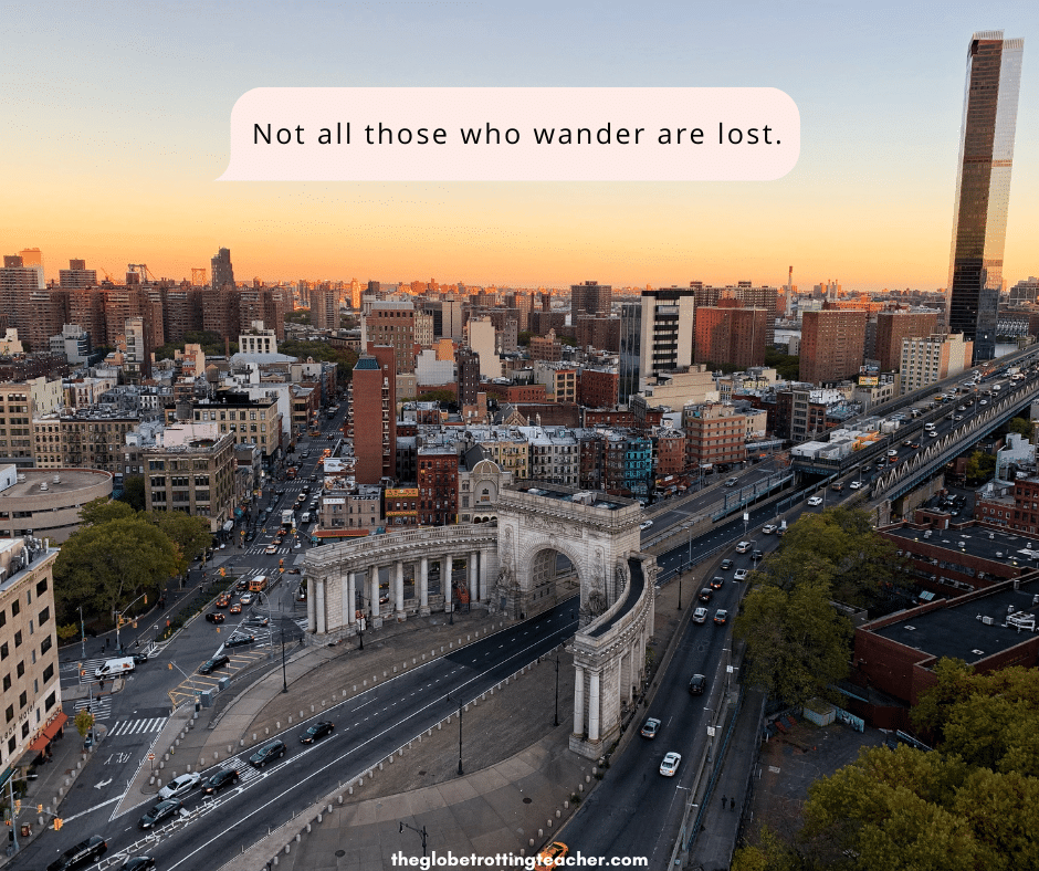 Travel quote about those who wander.