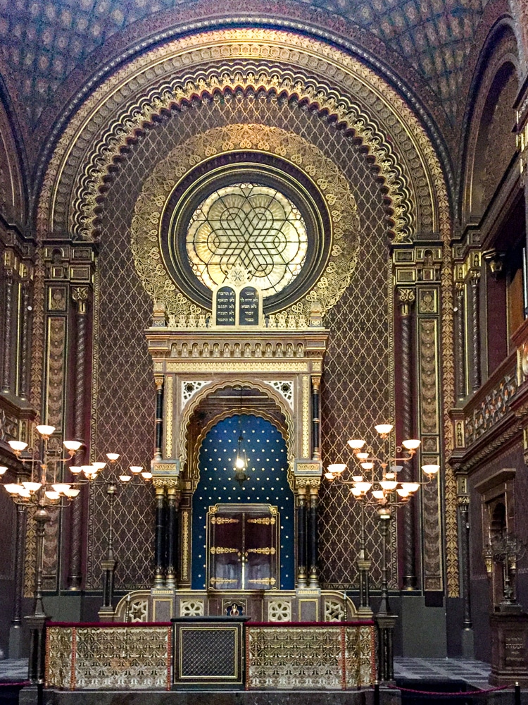 Inside of the Spanish Synagogue in Prague Czech Republic