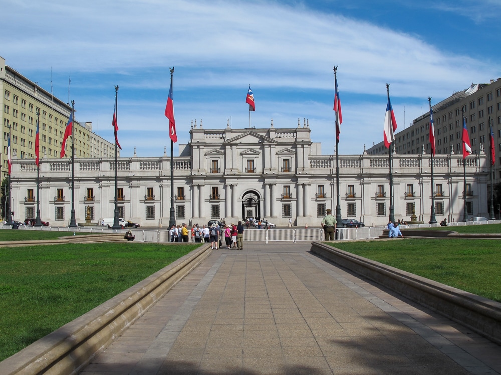 the presidential palace in Santiago Chile