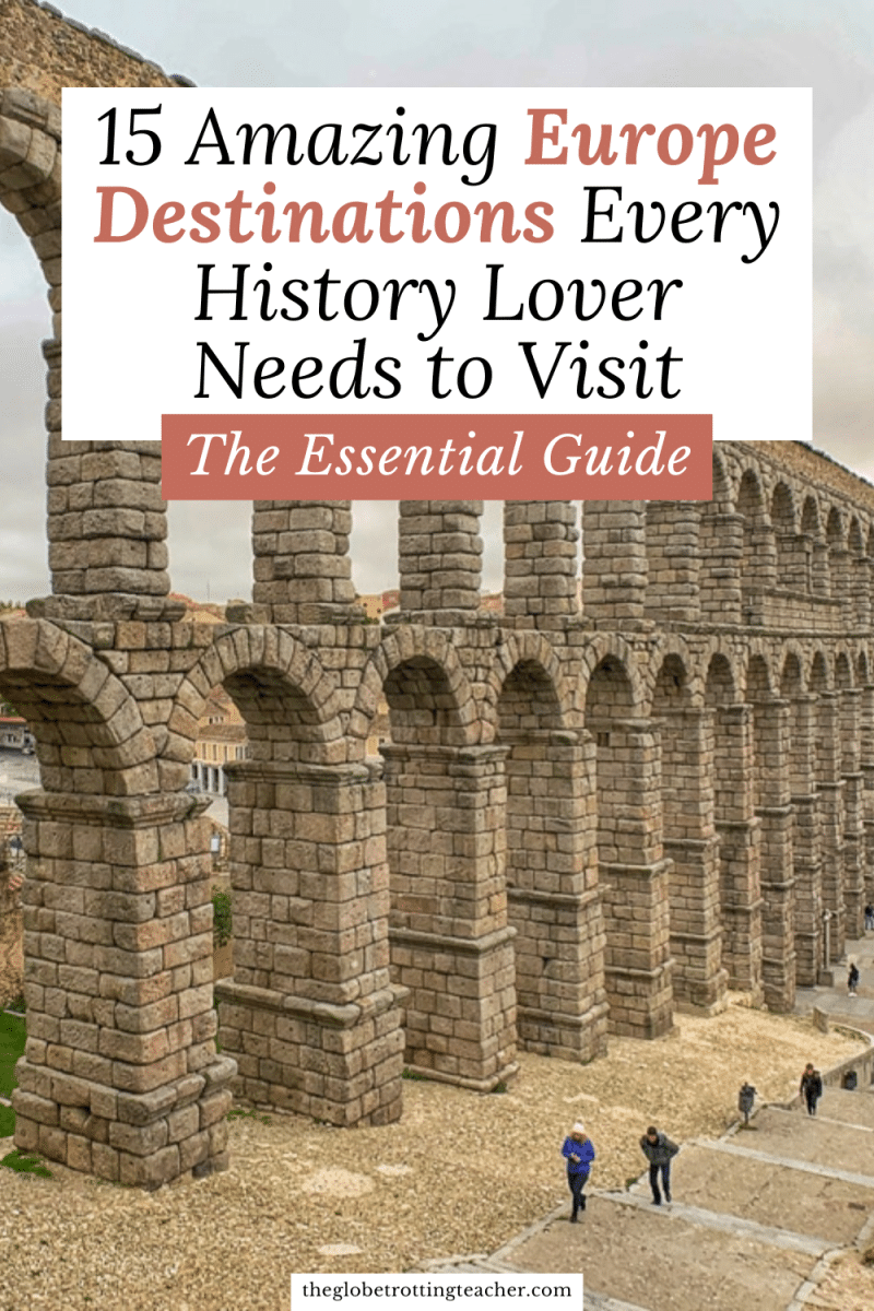 pin with a series of stone arches and the title as a text overlay