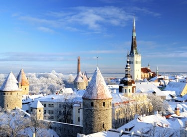 view over Tallinn Estonia in winter