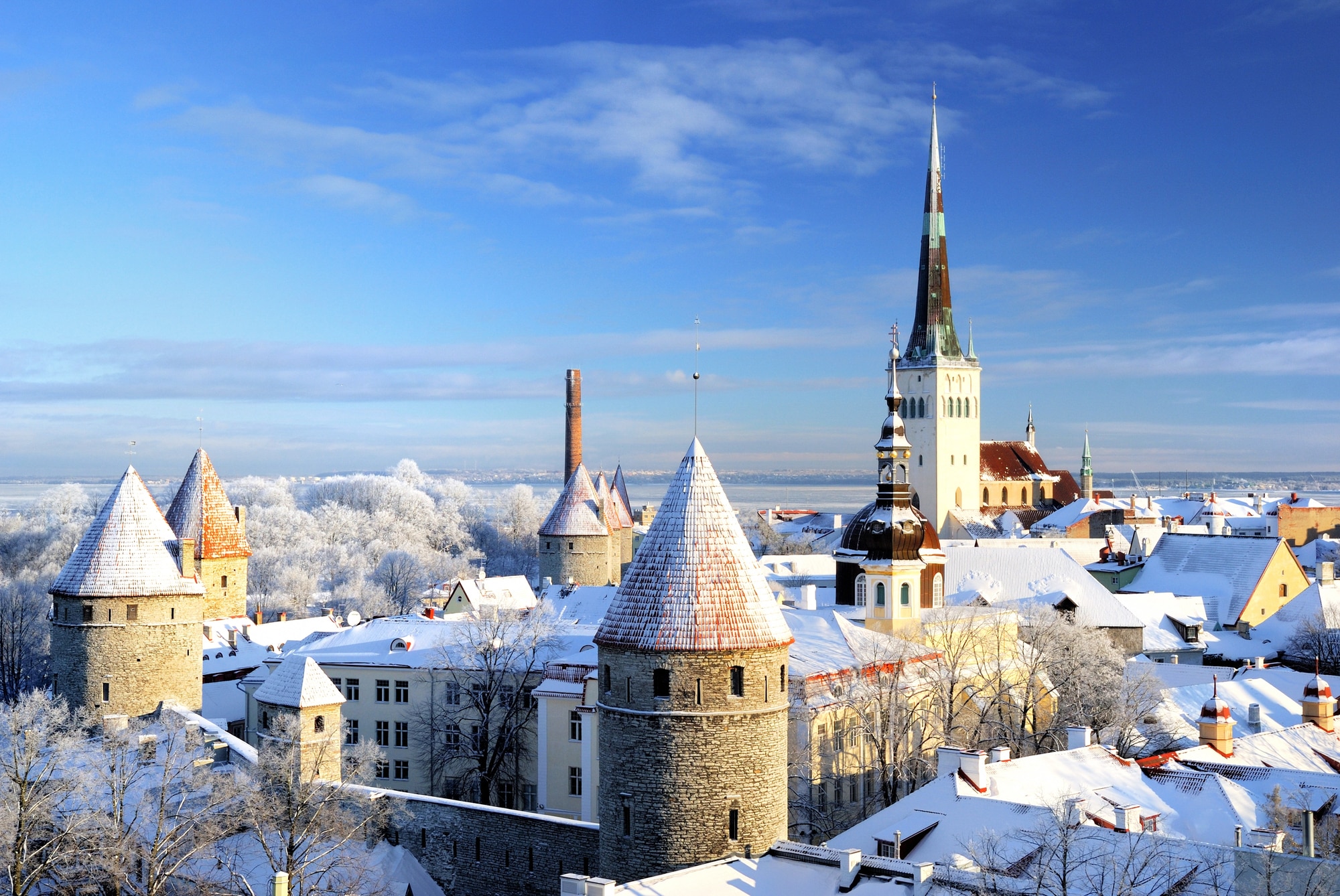 view over Tallinn Estonia in winter